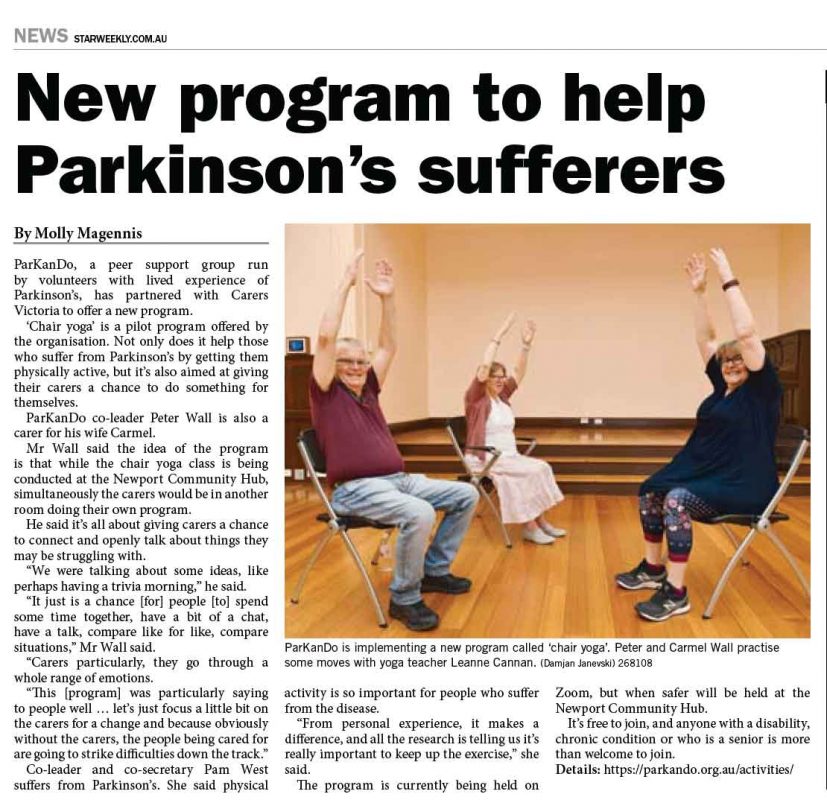 Star Weekly: New program to help Parkinson's sufferers