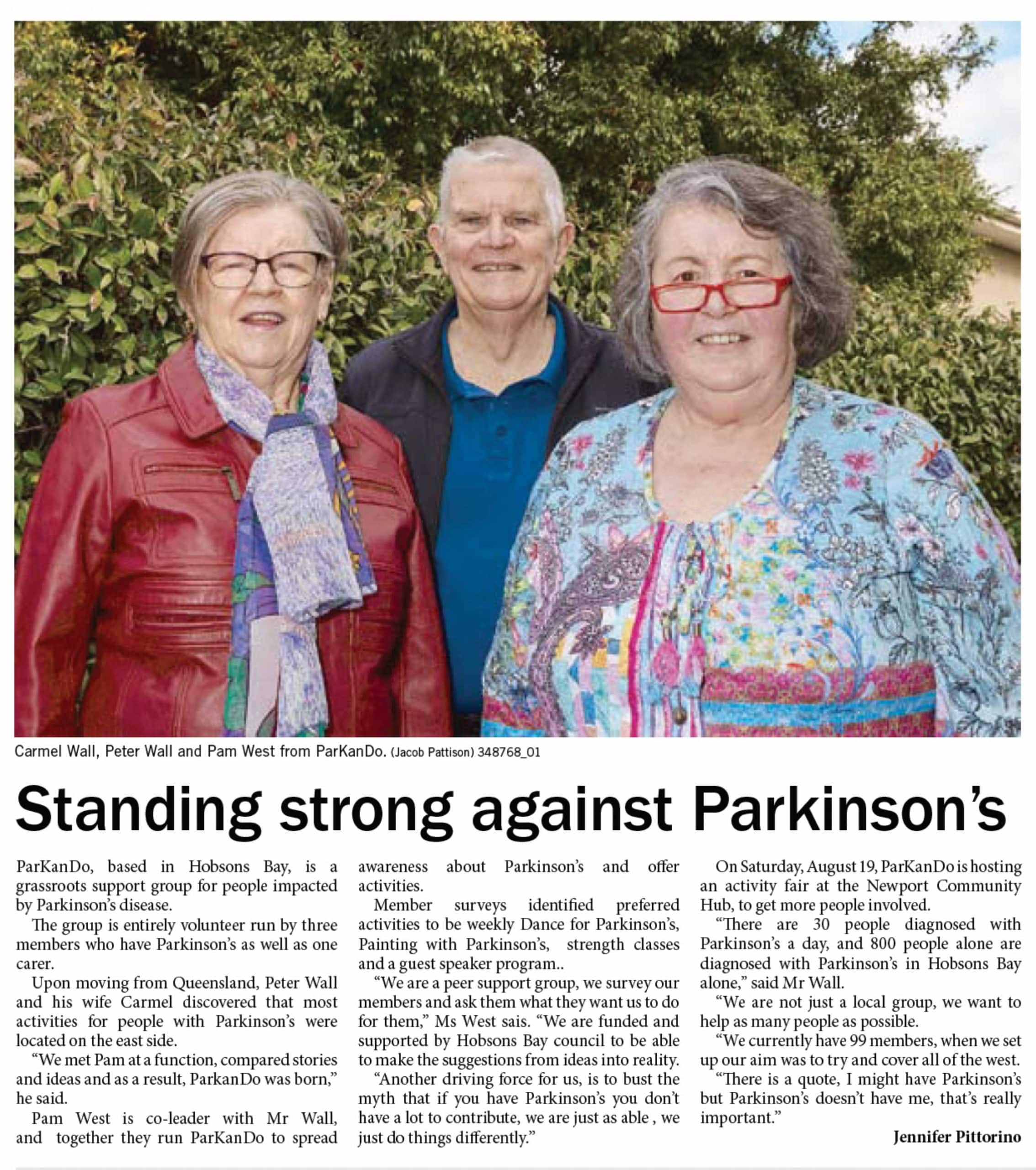 Standing strong against Parkinson's Star Weekly 28 July 2023, p 6